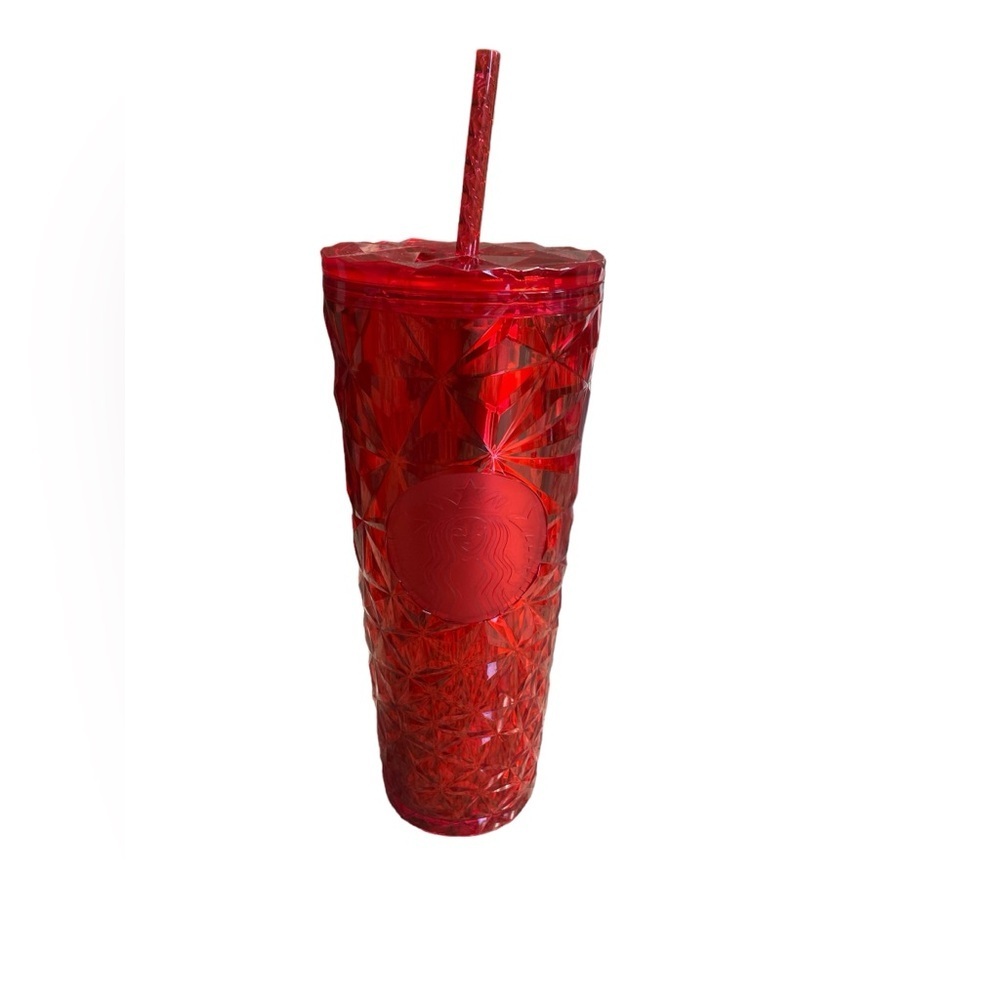 NEW Starbucks 2023 Holiday Red Diamond Prism Crystal 24oz Venti Tumbler, Ltd Ed